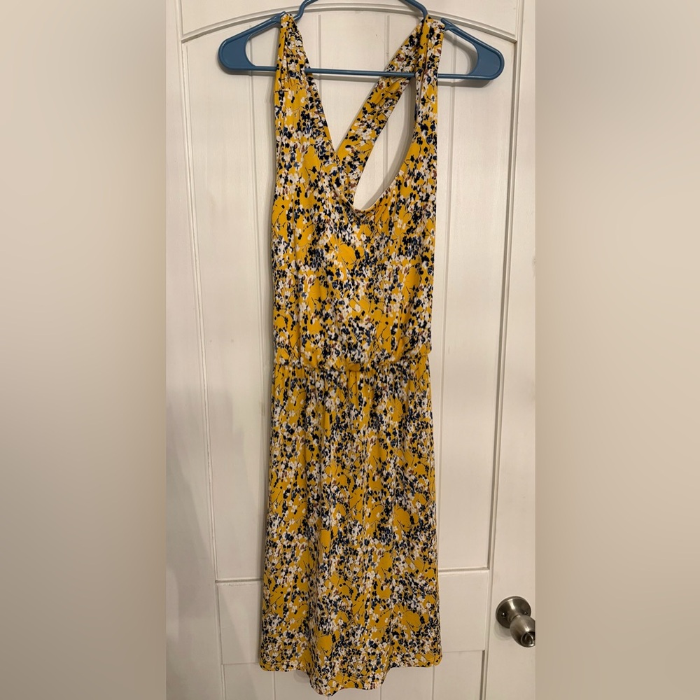 Kaileigh Yellow and Black Floral Dress